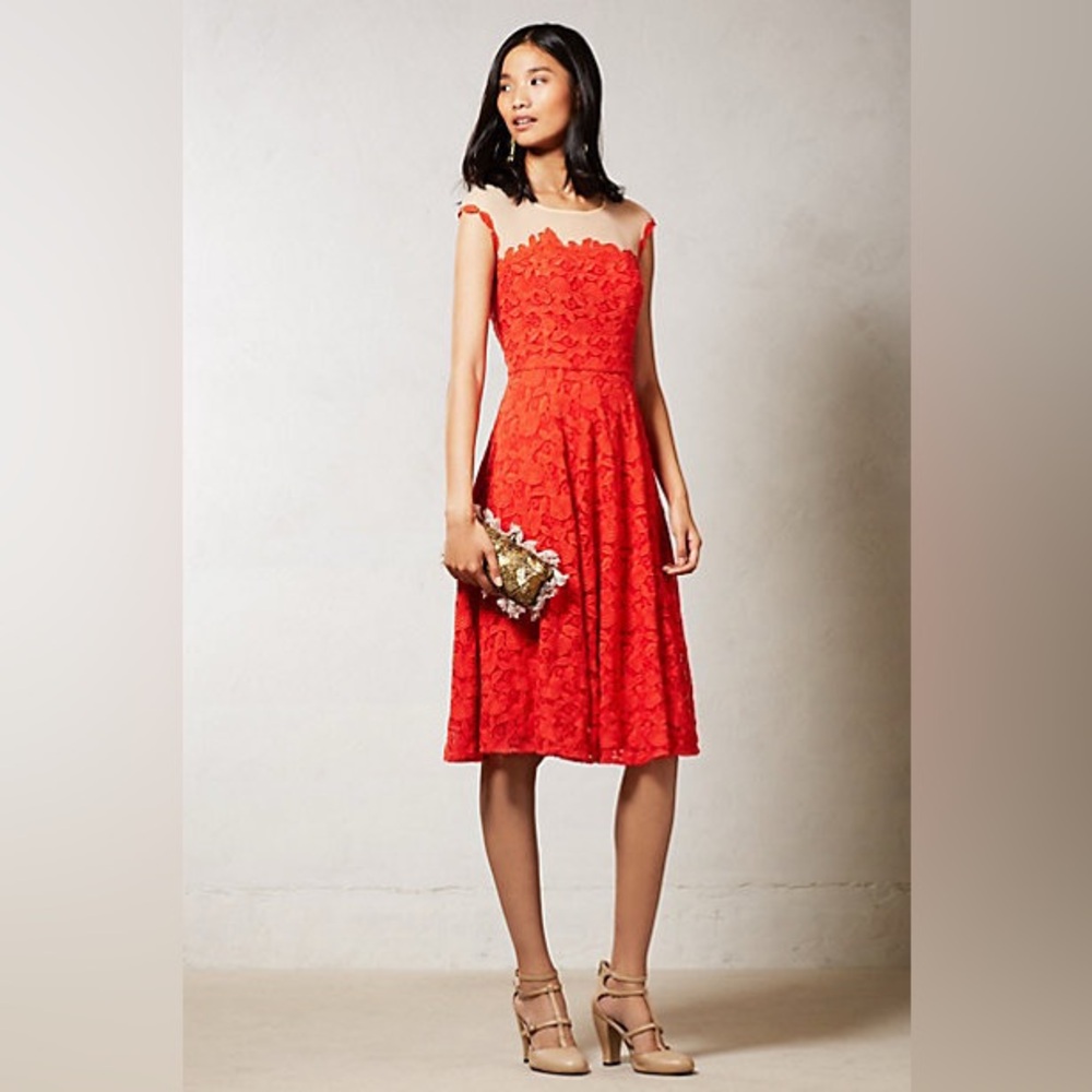 Updated with measurements. 
Anthropologie Roseland Dress size 4